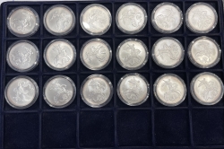 Набор  из 18 серебряных монет "Георгий Победоносец"  3 рубля 2009-2010 гг.